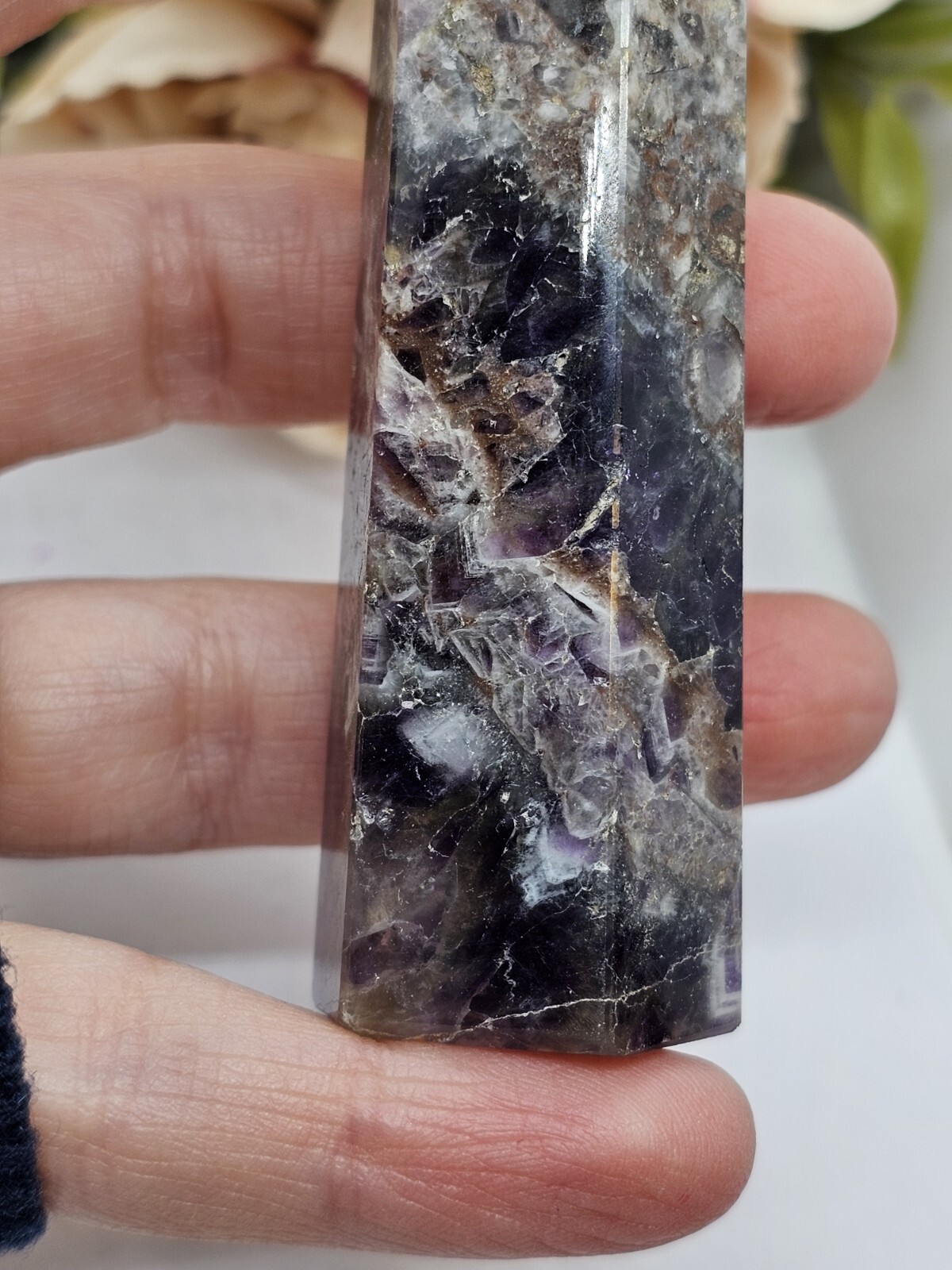 ✨️SALE✨️ Amethyst Crystal Tower Point (2) Healing 7.8cm 73g Purple Stress Relief