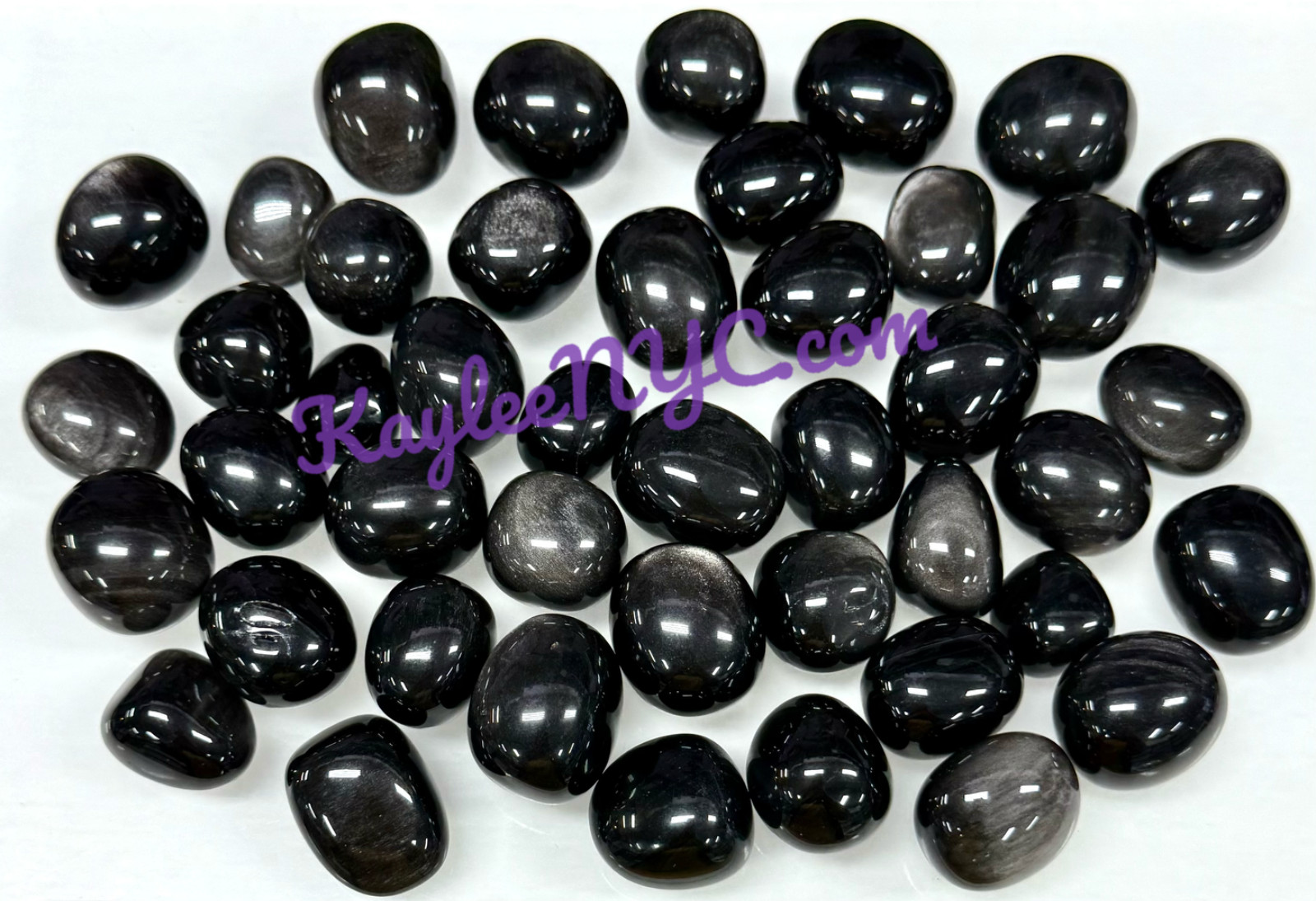 Wholesale Lot 2 Lbs Natural Silver Sheen Obsidian Tumble Healing Energy