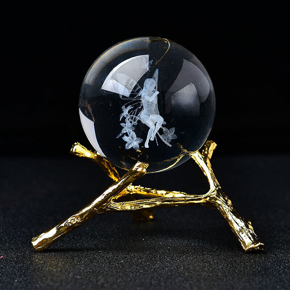 Sphere Holder Stand Base Natural Crystal Ball Display Meditation Home Decor US-