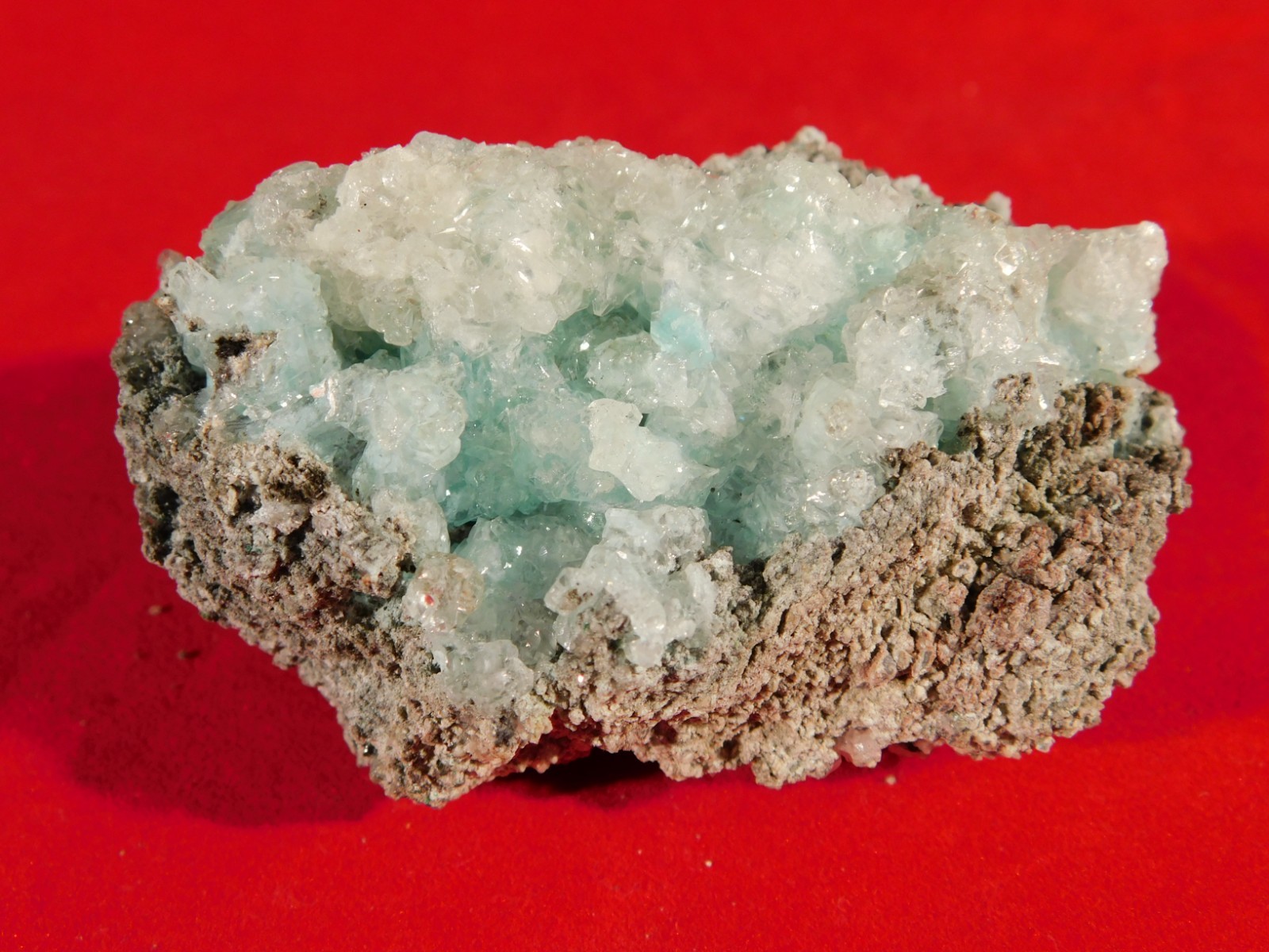 Light BLUE! CHRYSOCOLLA Cluster with Translucent Druzy Quartz Mexico 195gr