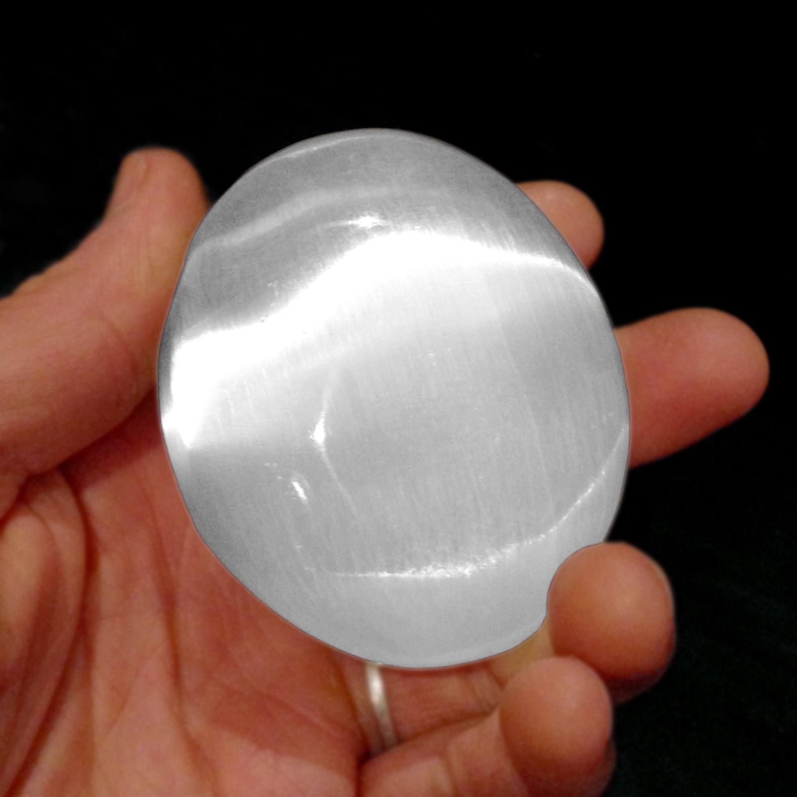 XL Polished Selenite Palm Stone LOT of 10 Natural Crystals Reiki Healing Energy