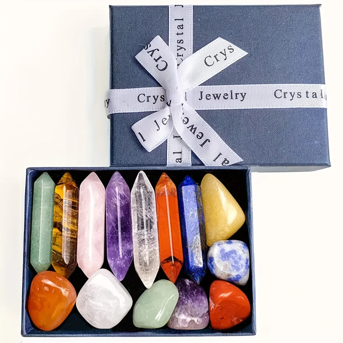 14PCS 7 Chakra Points, Crystal Pillar Set, Yoga Energy, Home Decoration Gift