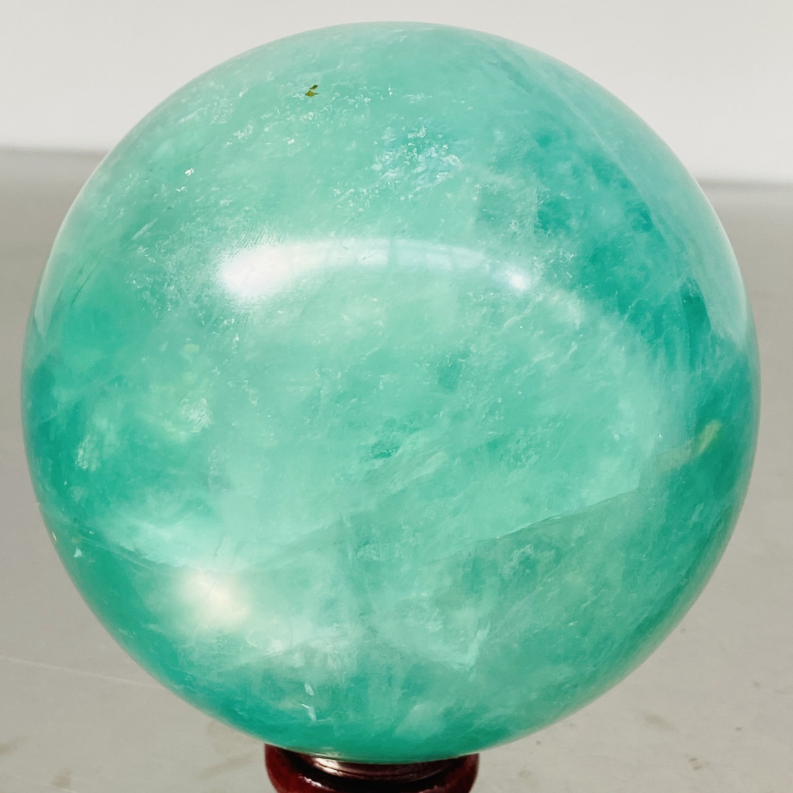 2080G Natural green fluorite Quartz Sphere Crystal Energy Ball Reiki Healing