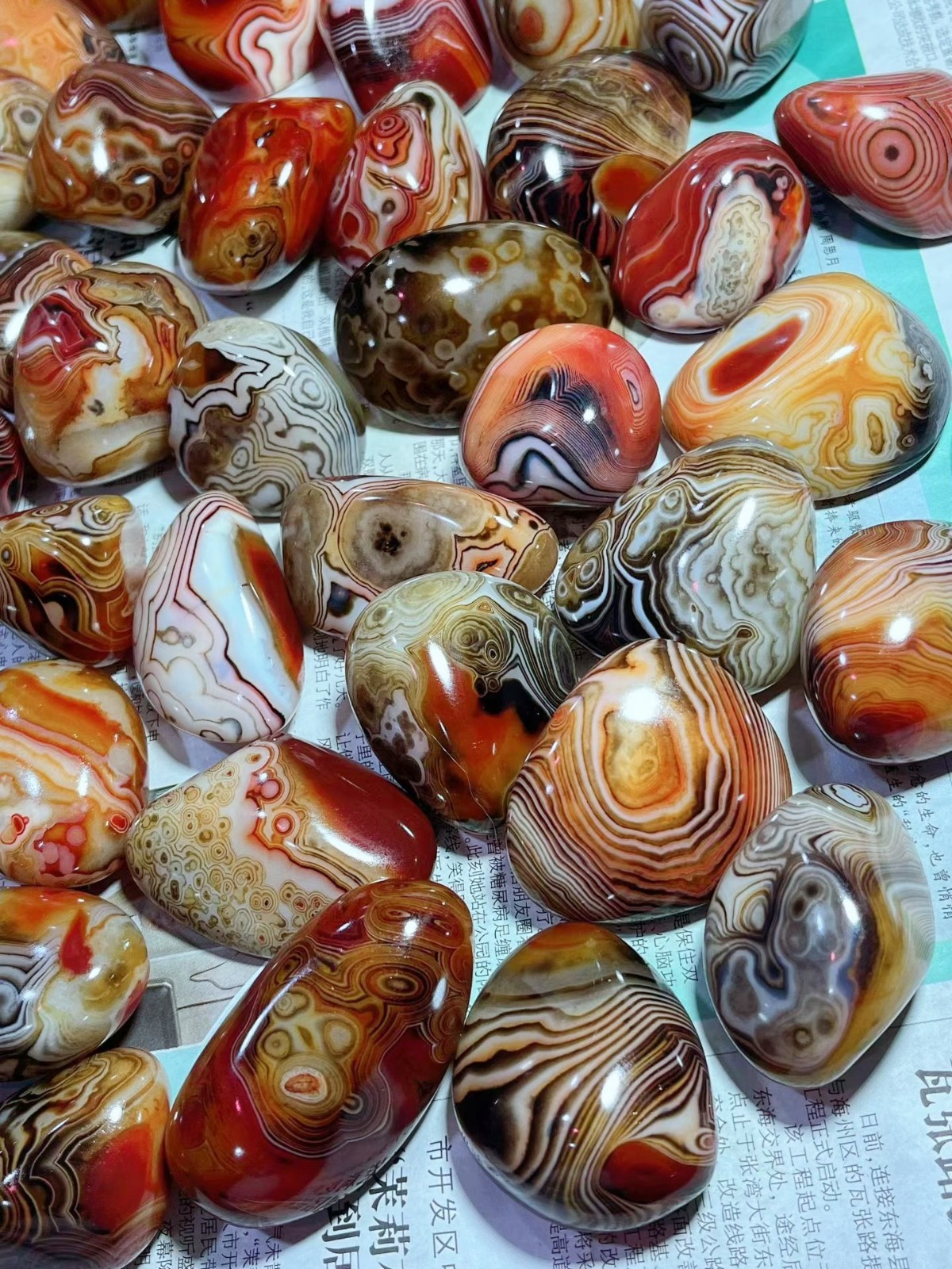 Natural Agate quartz Sardonyx Bande Crystal Polished Mineral Fossil Tumbled 1LB