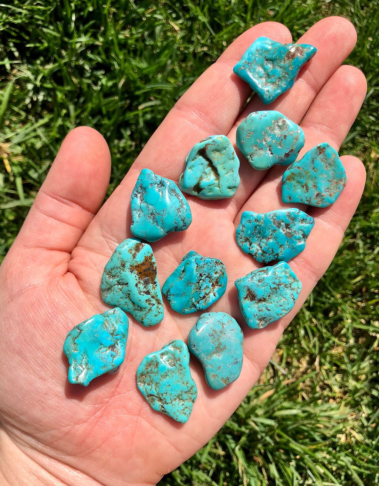 Turquoise Tumbled Stone (Grade A) Polished Natural Turquoise Stone from Mexico