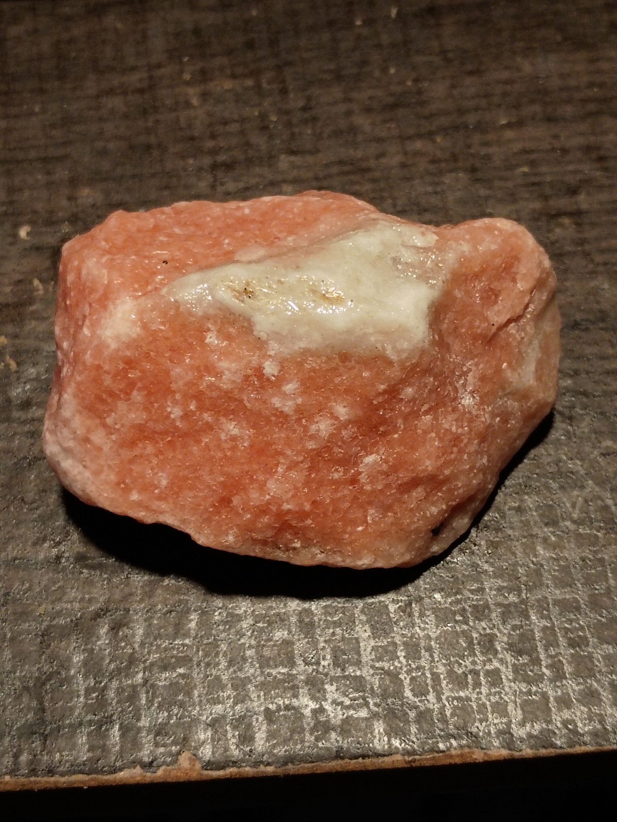 Raw Pink Feldspar Specimen with White Quartz Vein Matrix – Natural Mineral