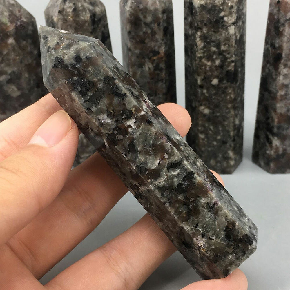 9-10CM Natural Yooperlite Quartz Obelisk Crystal Point Wand Reiki Healing Stone