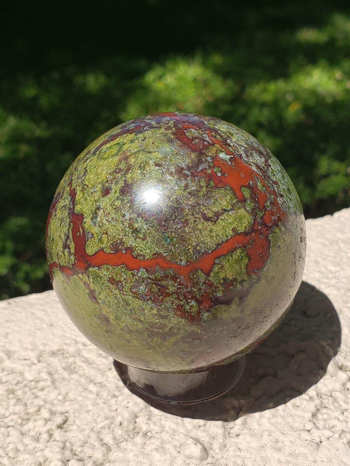 2.4″ Dragon’s Blood Stone Jasper Quartz Mineral Crystal Sphere Ball Orb, 360g