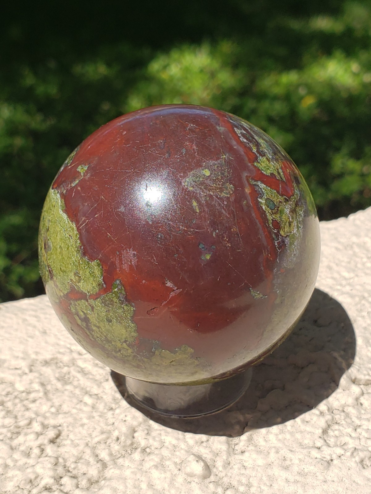 2.4″ Dragon’s Blood Stone Jasper Quartz Mineral Crystal Sphere Ball Orb, 360g