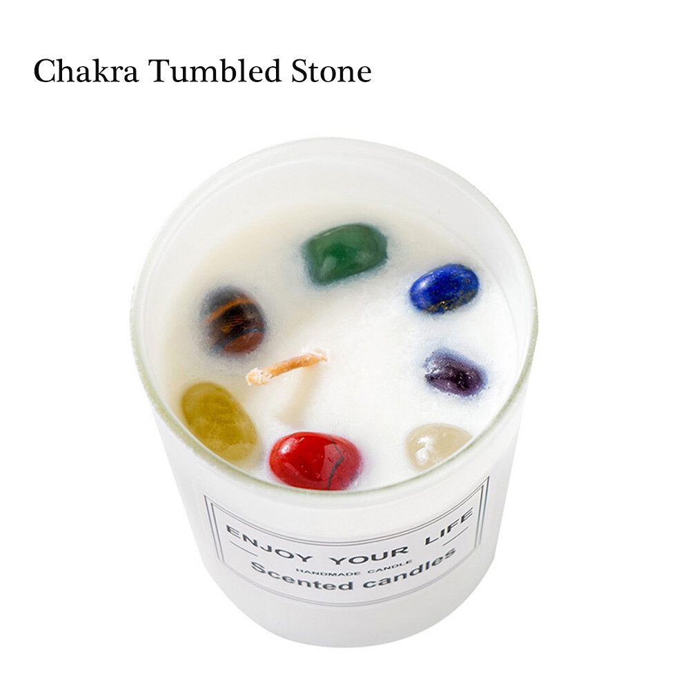 Natural Quartz Crystal Stone Aromatherapy Candle Soy Wax Smokeless Candles Gifts