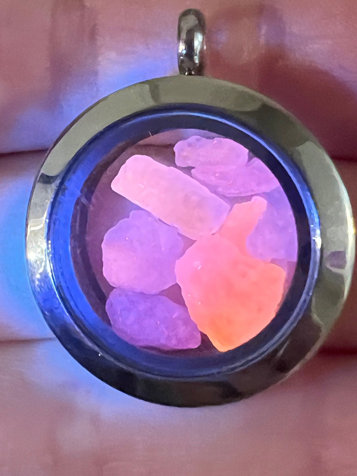 RARE Hackmanite Pendant UV Reactive Fluorescent Ussingite Purple Sodalite