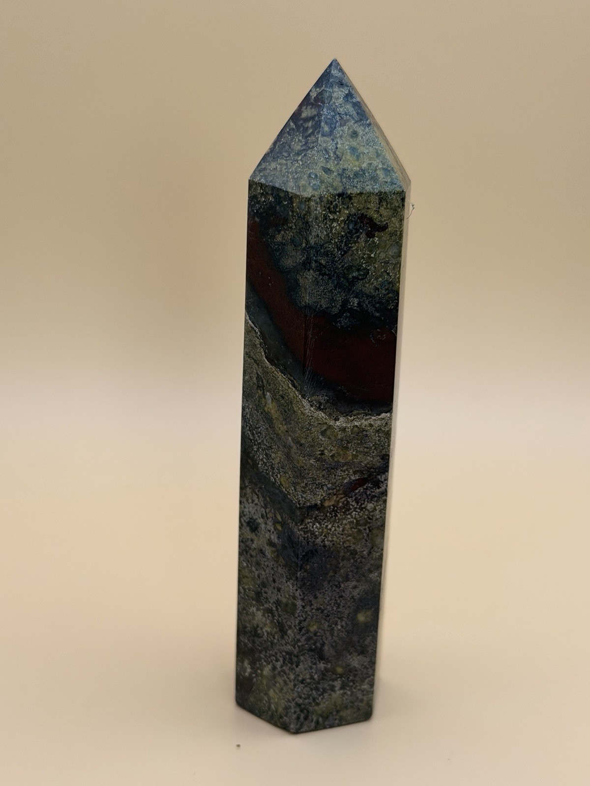 Dragon Blood Jasper Natural Gemstone Crystal Tower Point Reiki Healing