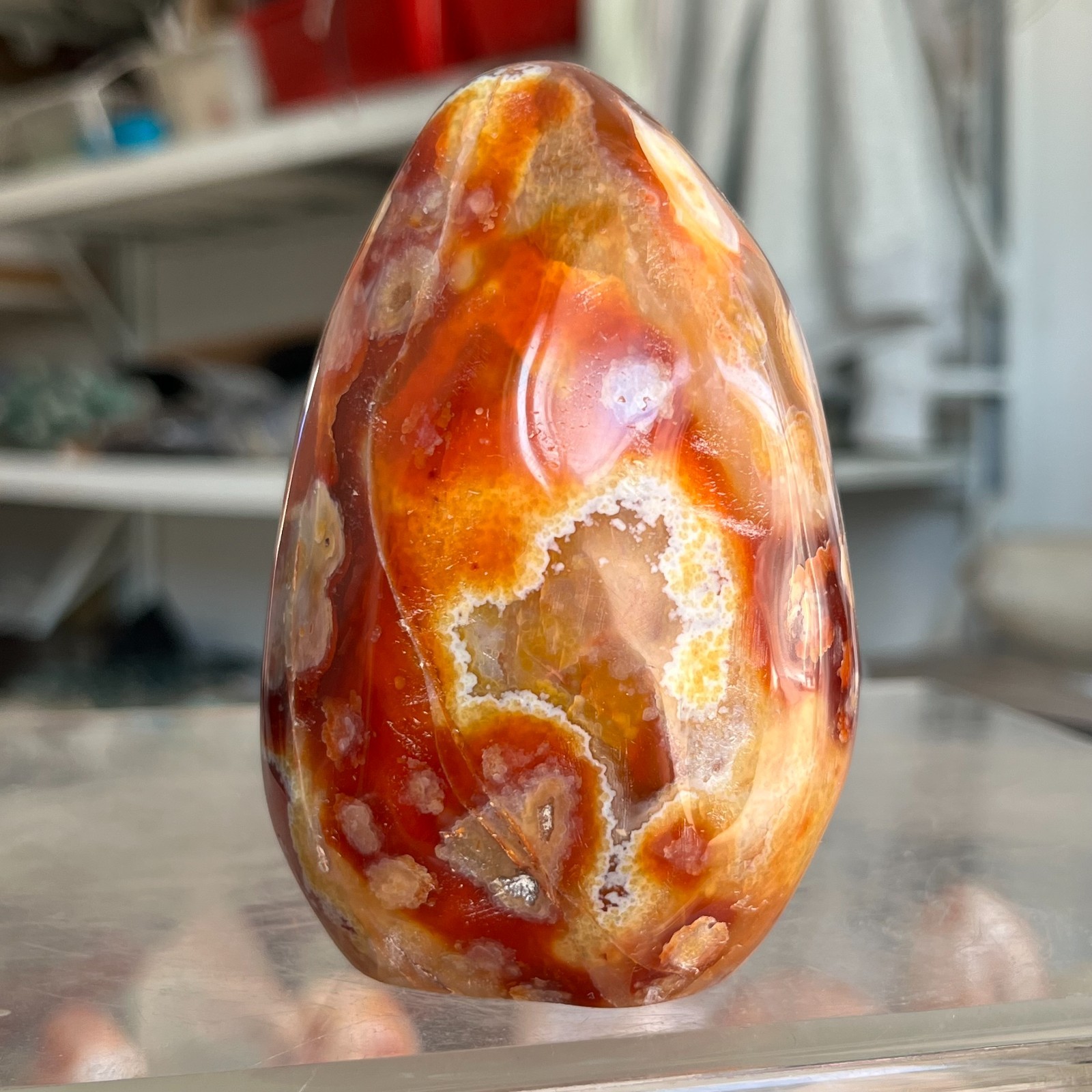 530g High Quality Natural Red Agate Carnelian Crystal Mineral Specimen Healing