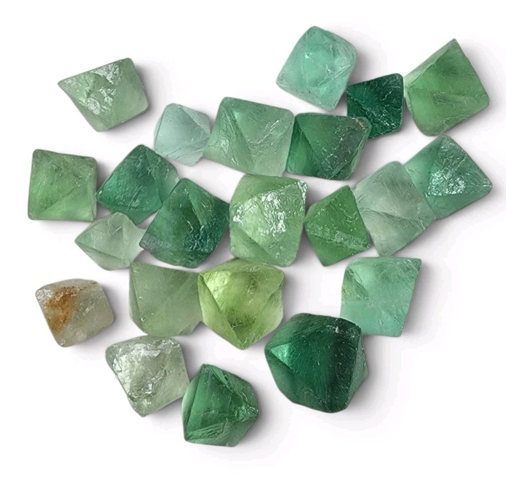 Fluorite Octahedron Crystal Pieces 93.2 grams