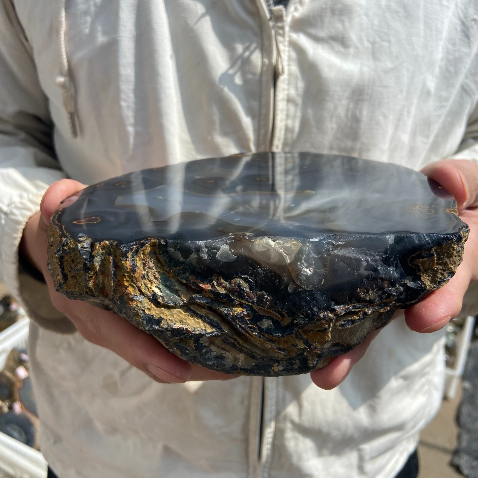 2200G Natural agate Agate Geode Slab/Slice quartz crystal mineral specimen Reiki