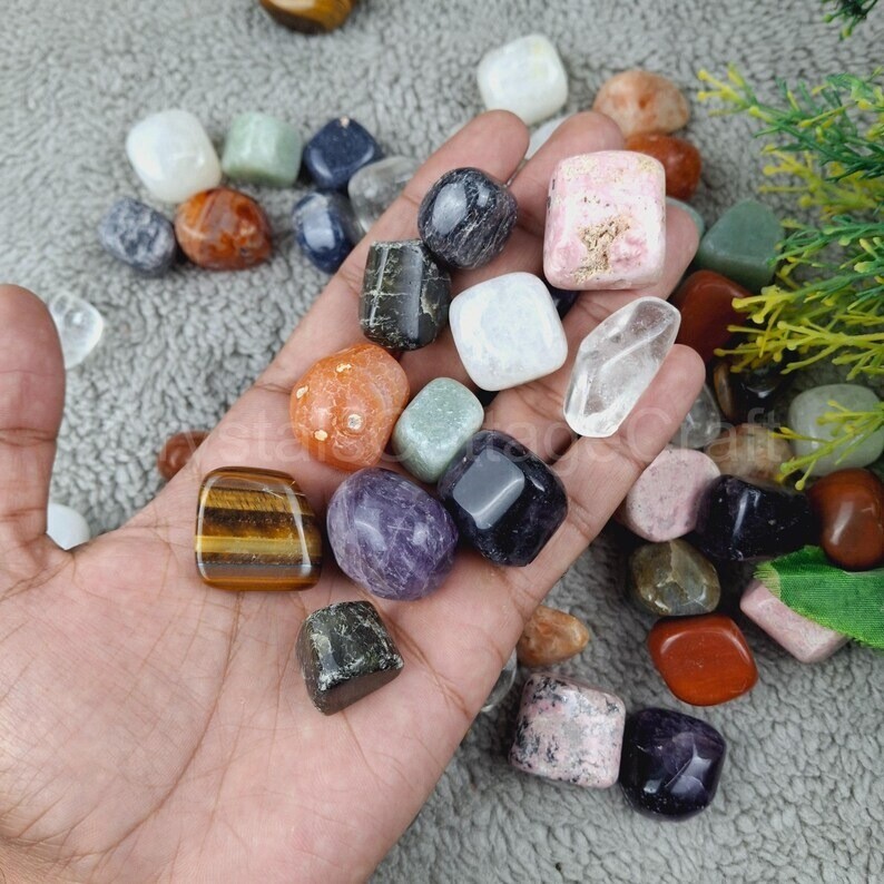 Mixed Gemstone Tumbled Stones – Multiple Sizes Premium Extra Quality Tumbled