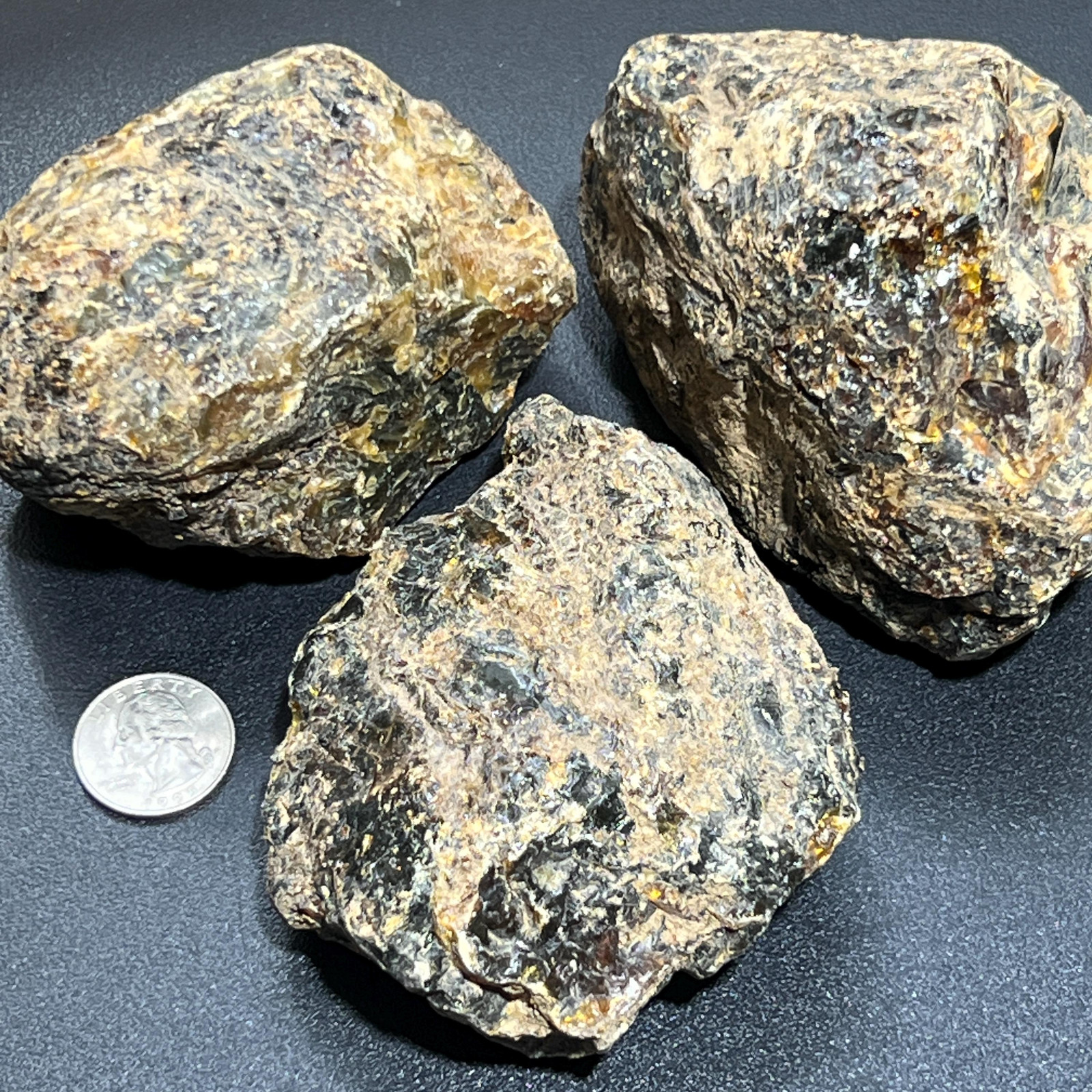 Large Black Amber Boulders (UV Reactive) Rough Raw Fossilized Tree Resin