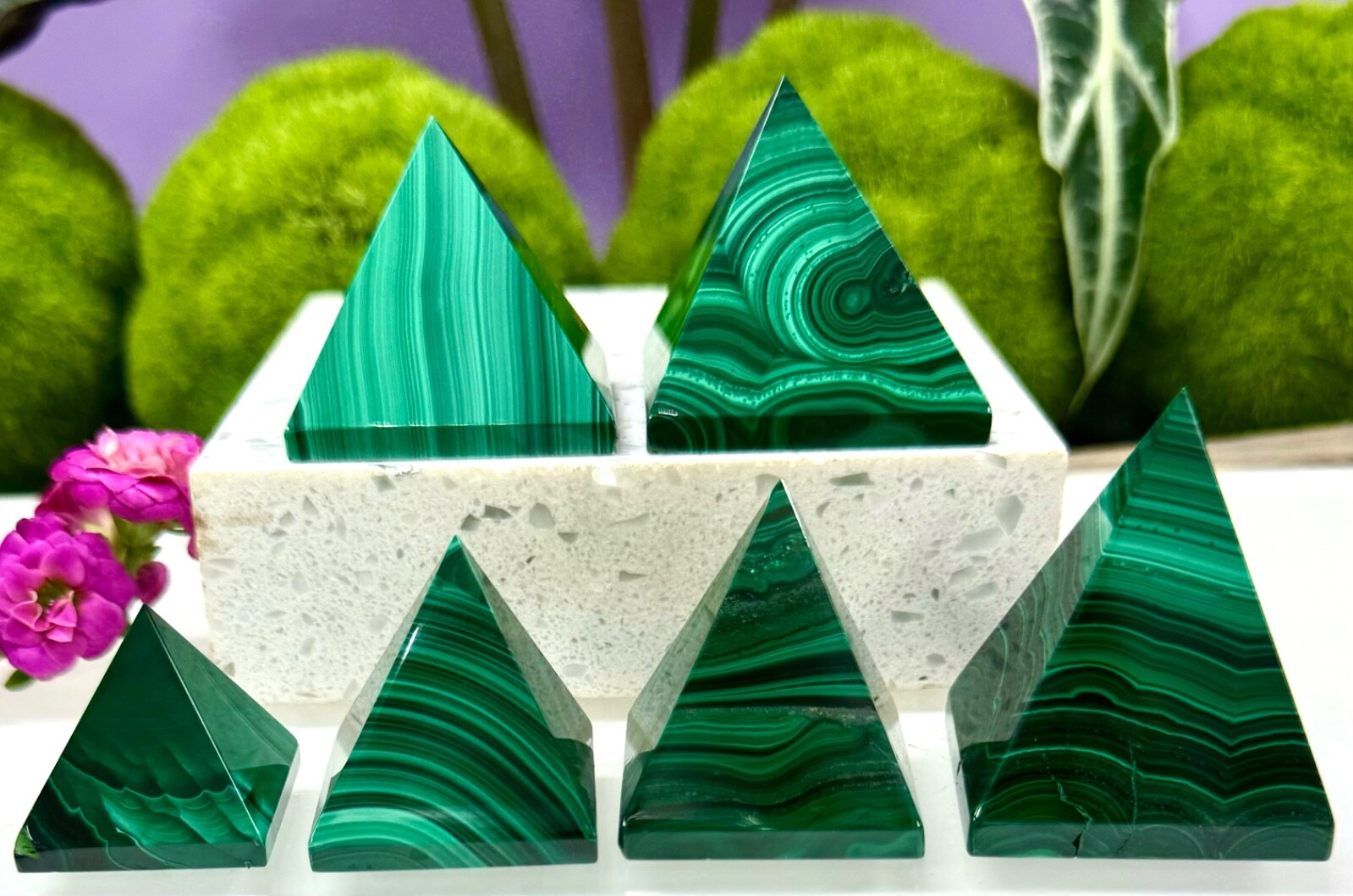 Wholesale Lot 1 Lb Natural Malachite Pyramid Crystal Healing Energy