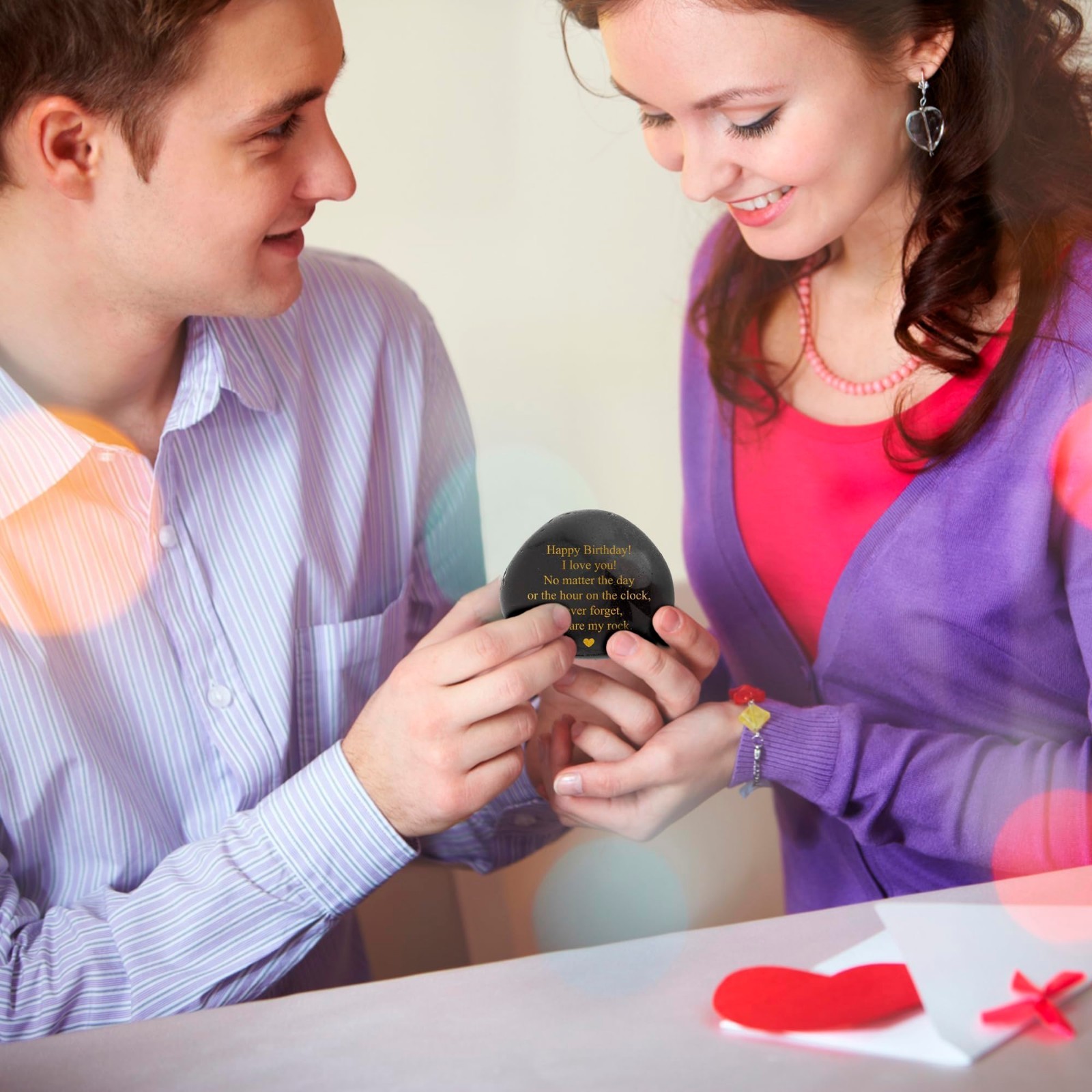 Engraved Decorative Stones for Men – Unique Birthday Gift for Husband or Boyfrie