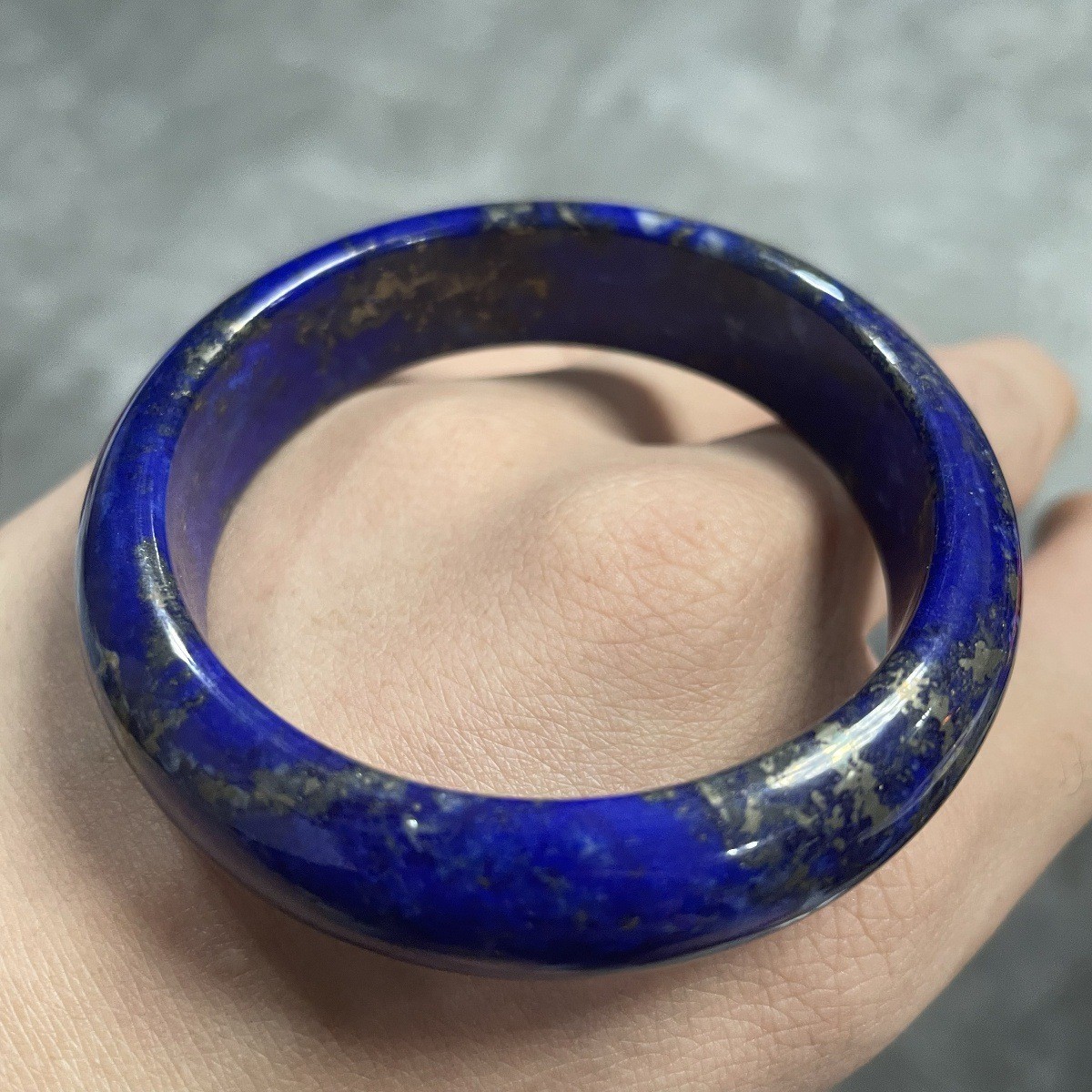 54-63mm Natural Lapis Lazuli Gemstone Crystal Bangle Bracelet fashion jewelry