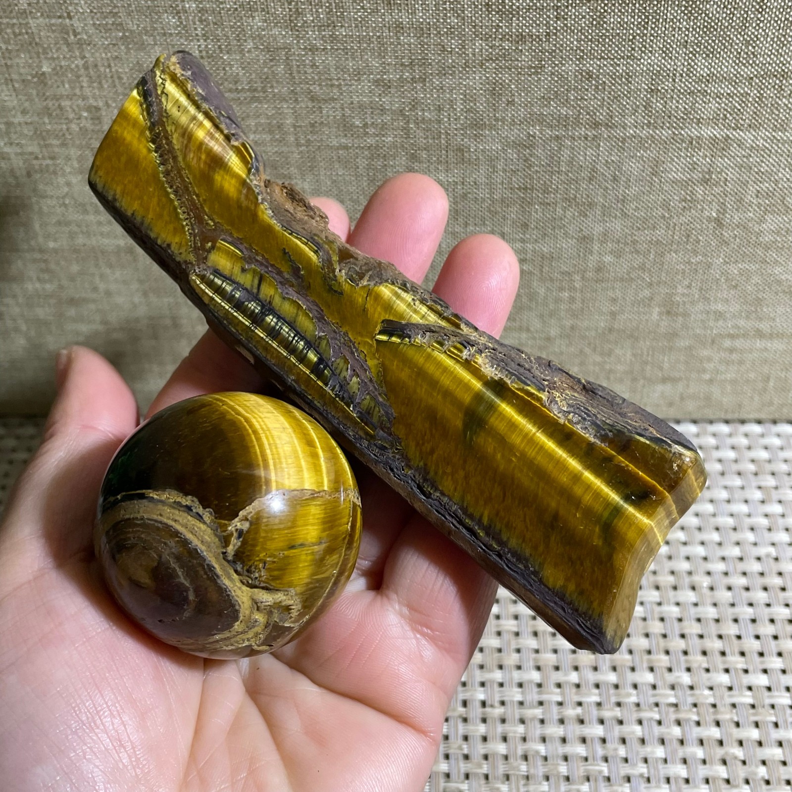 2pcs 194g tiger’s-eye Rough Raw Stone Rock Specimen Reiki healing