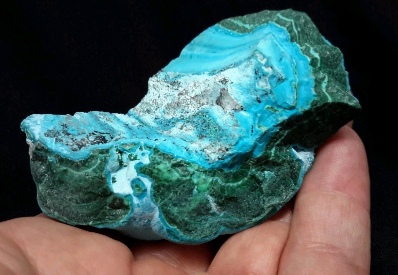 3″ CHRYSOCOLLA on MALACHITE from the Democratic Republic of Congo