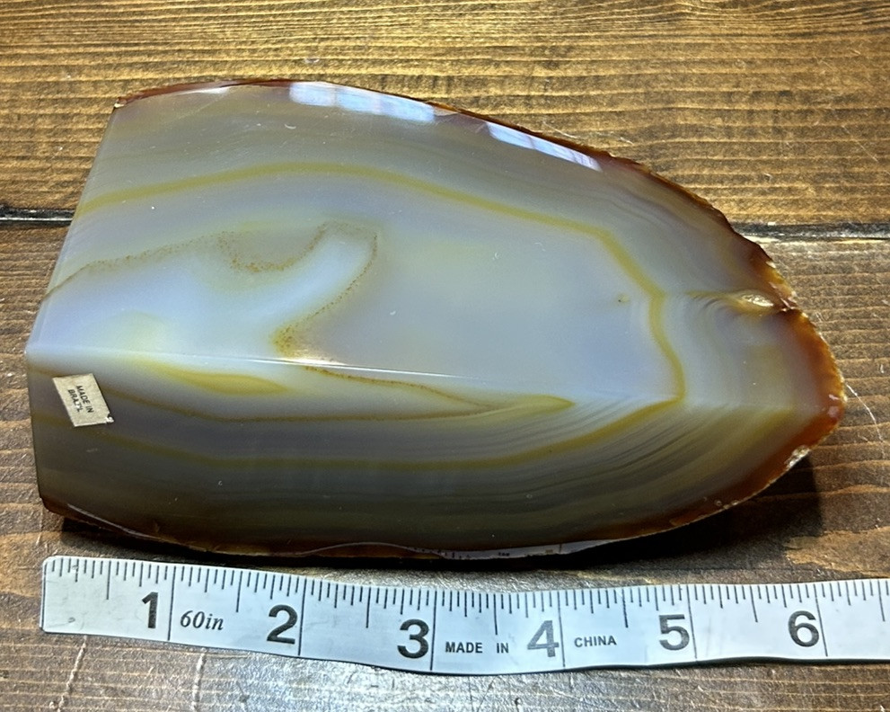 Agate Geode Cornerstone w/ Cut Base Brazilian Crystal 2.24 Lbs And 5 3/4 In Long