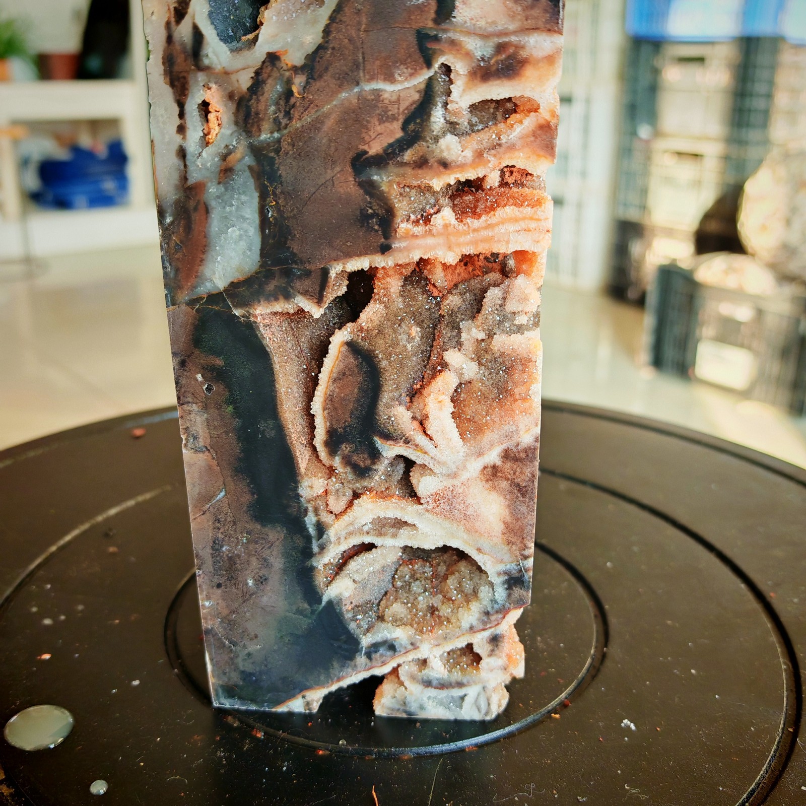 10.56LB Polishing and repairing of natural sphalerite crystal columns 4800g
