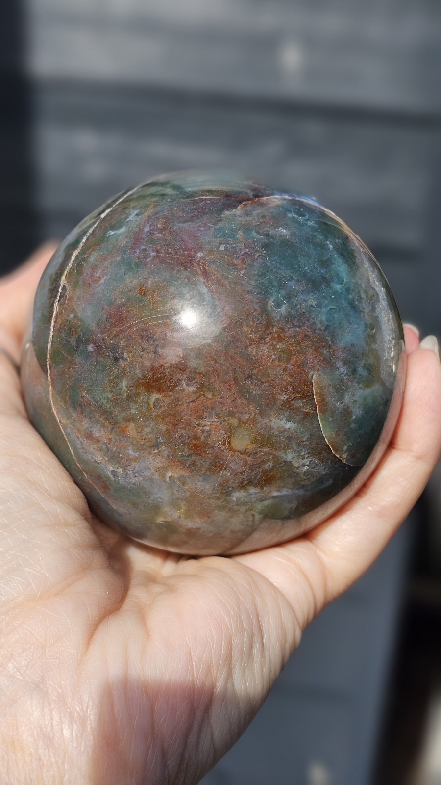 ✨️SALE✨️ X Large Ocean Jasper Sphere Red crystal Green 7.9cm 700g OJ Orb Ball