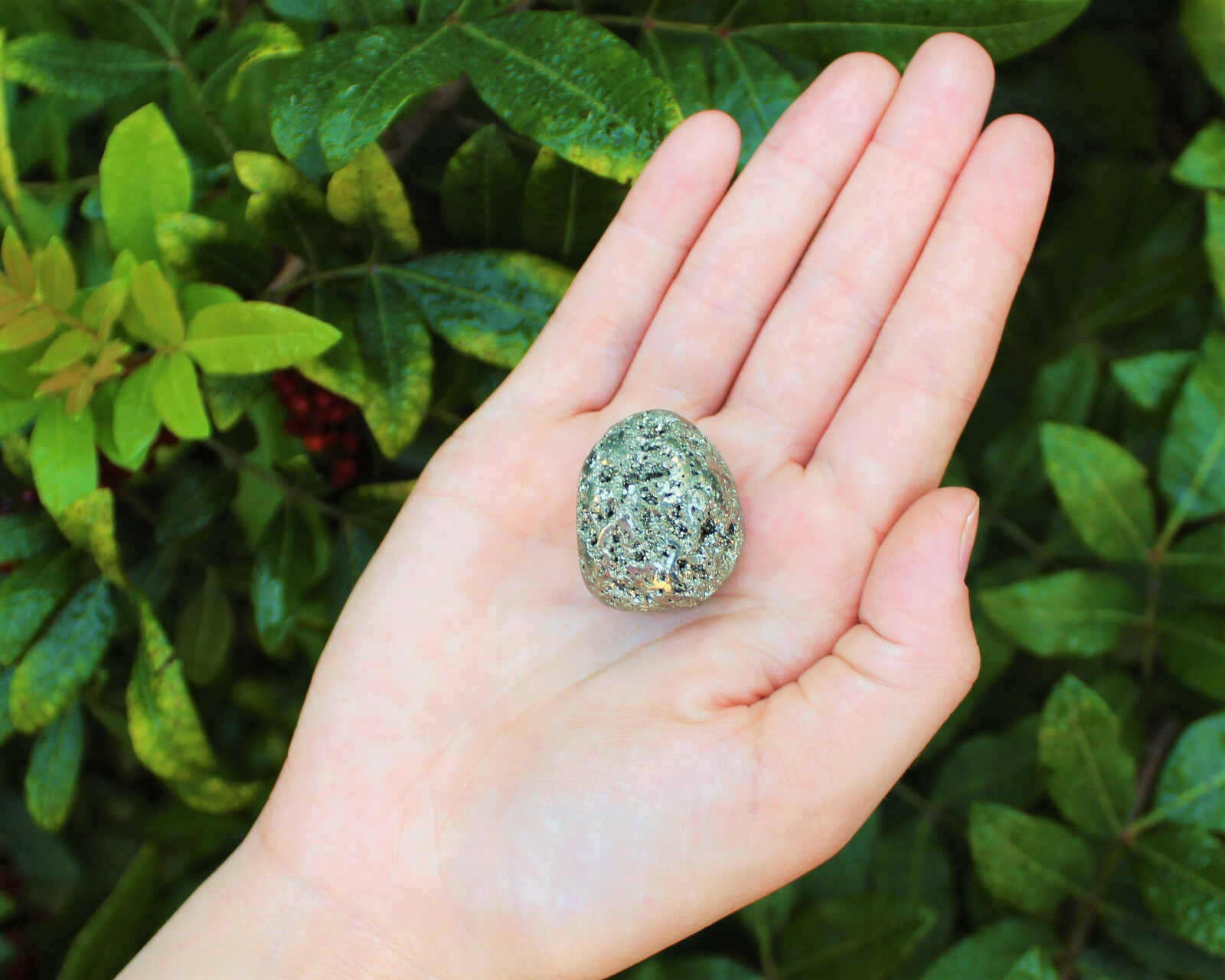 1/2 lb Bulk Lot Pyrite Tumbled Stone (Crystal Healing Reiki Fools Gold) 8 oz