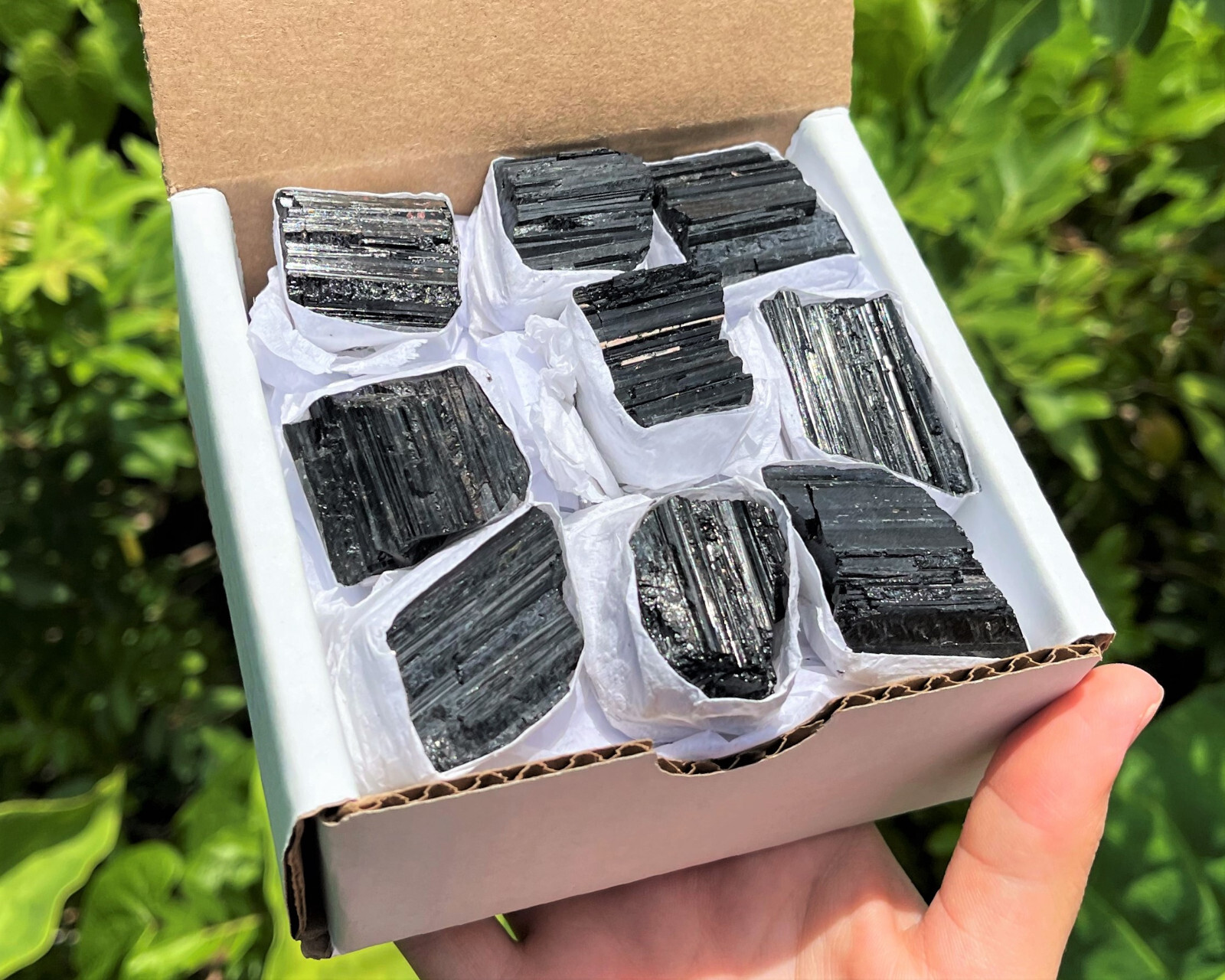 Bulk Extra Grade Shiny Natural Rough Black Tourmaline Rod Log Box 8 – 10 Piece