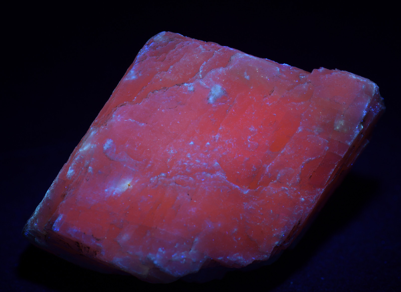 Calcite crystal, fluorescent. Hardin County, Illinois. 162 grams.