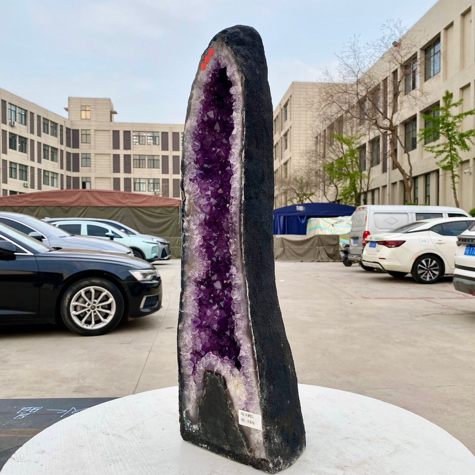 35LB Natural Amethyst Geode Quartz Crystal Cluster Cathedral Energy healing