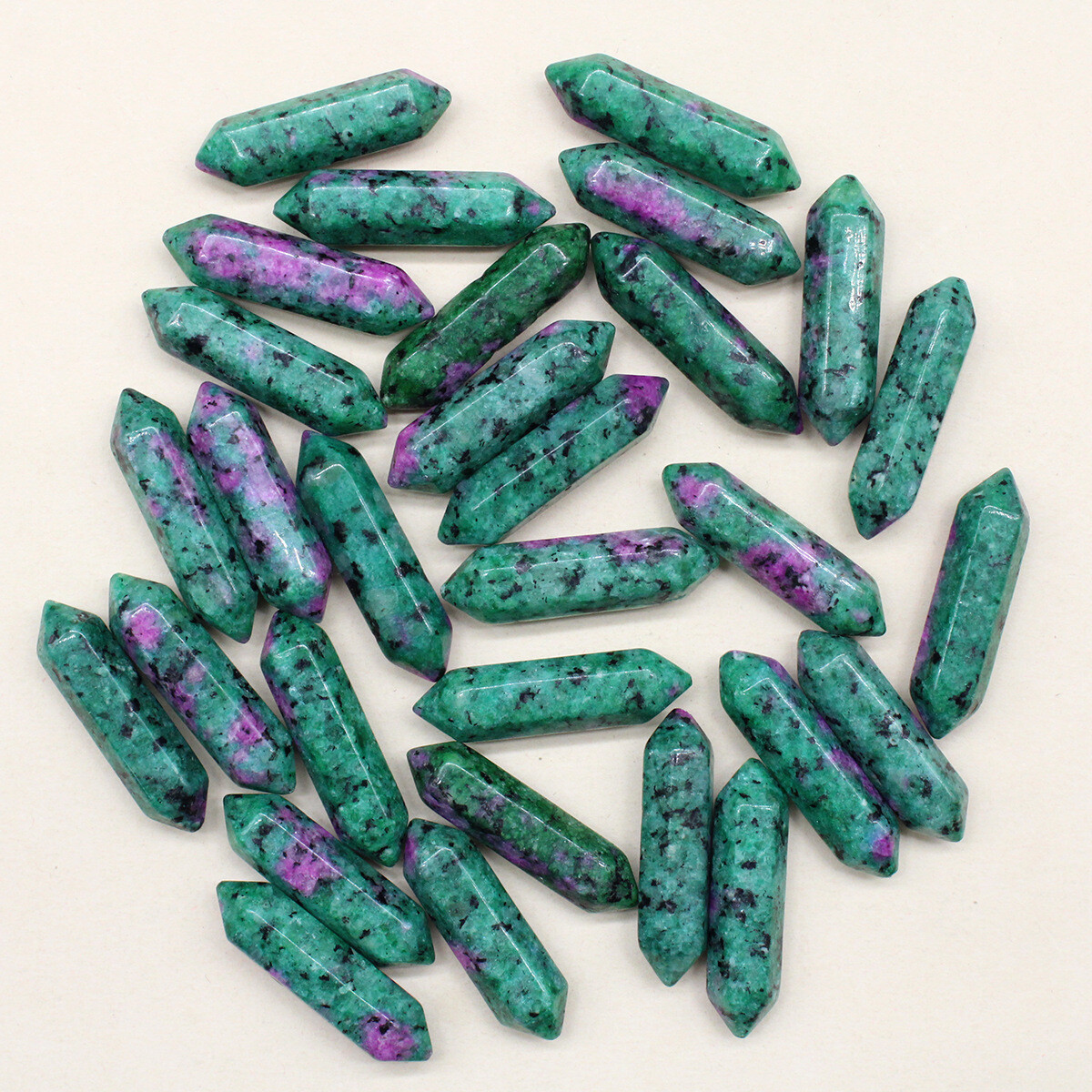 30pc Natural Zoisite Stone Healing Hexagonal Column Reiki for Home Decor