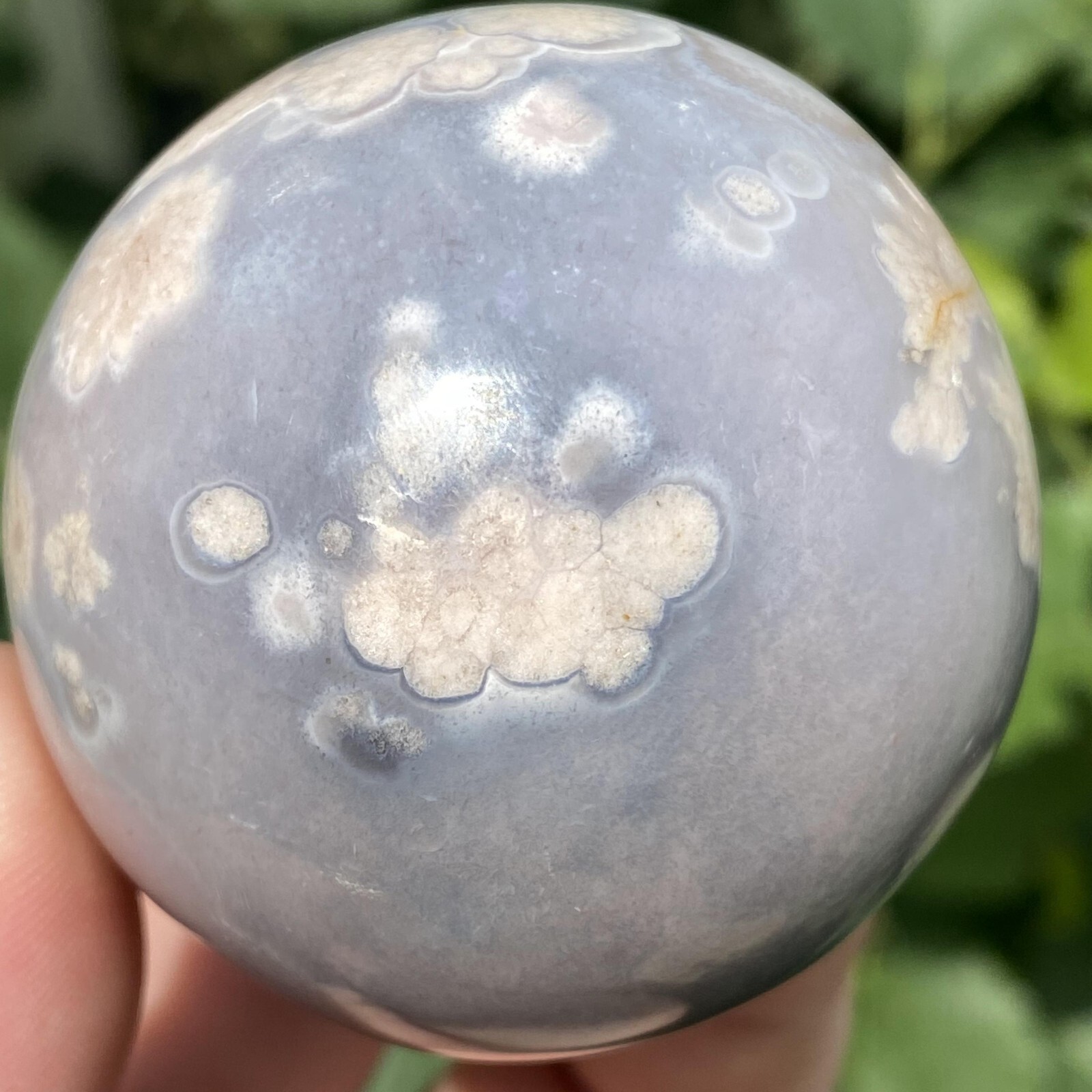 204g Natural Flower Agate Sphere Crystal Quartz Healing Reiki