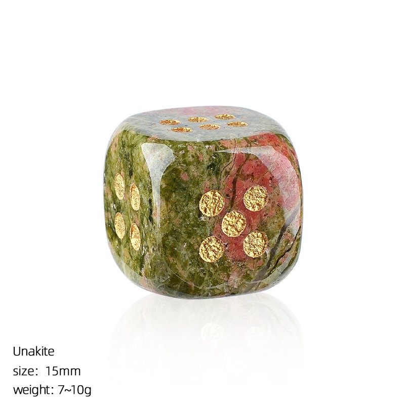 10pcs Mixed Natural Stone Gemstone Dice Table-Top Game Gift Hexahedral Cube