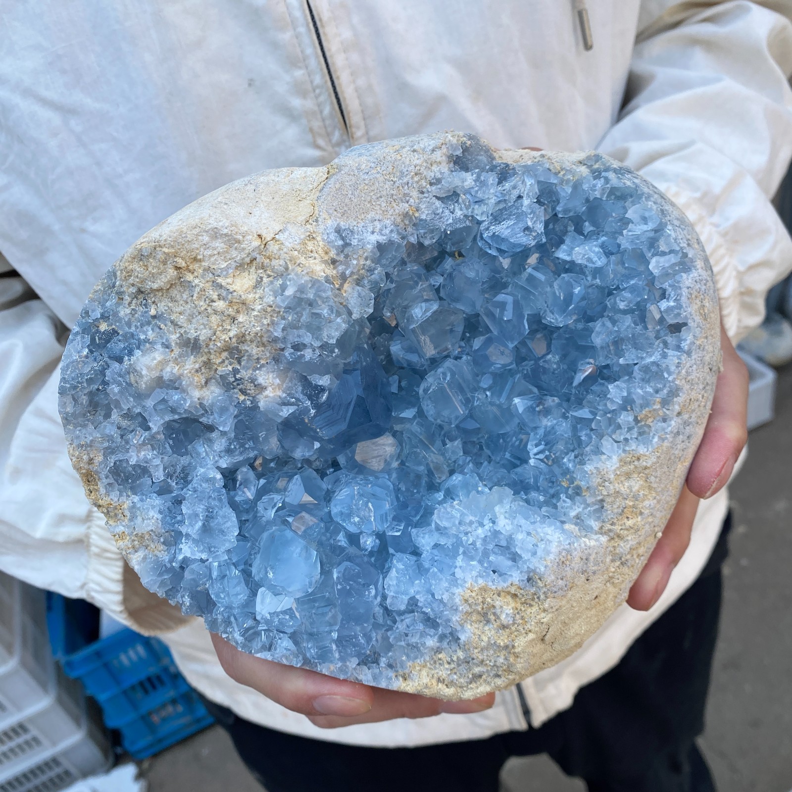 9.8LB Celestite Cluster Blue Geode Crystal Rock Yoga Meditation Reiki Decor