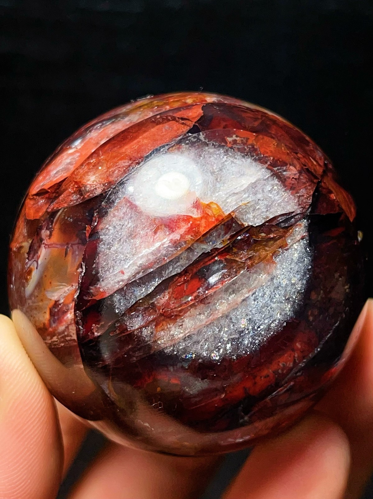 TOP 210G Natural Polished Red Gel Flower Crystal Quartz Sphere Healing L7913