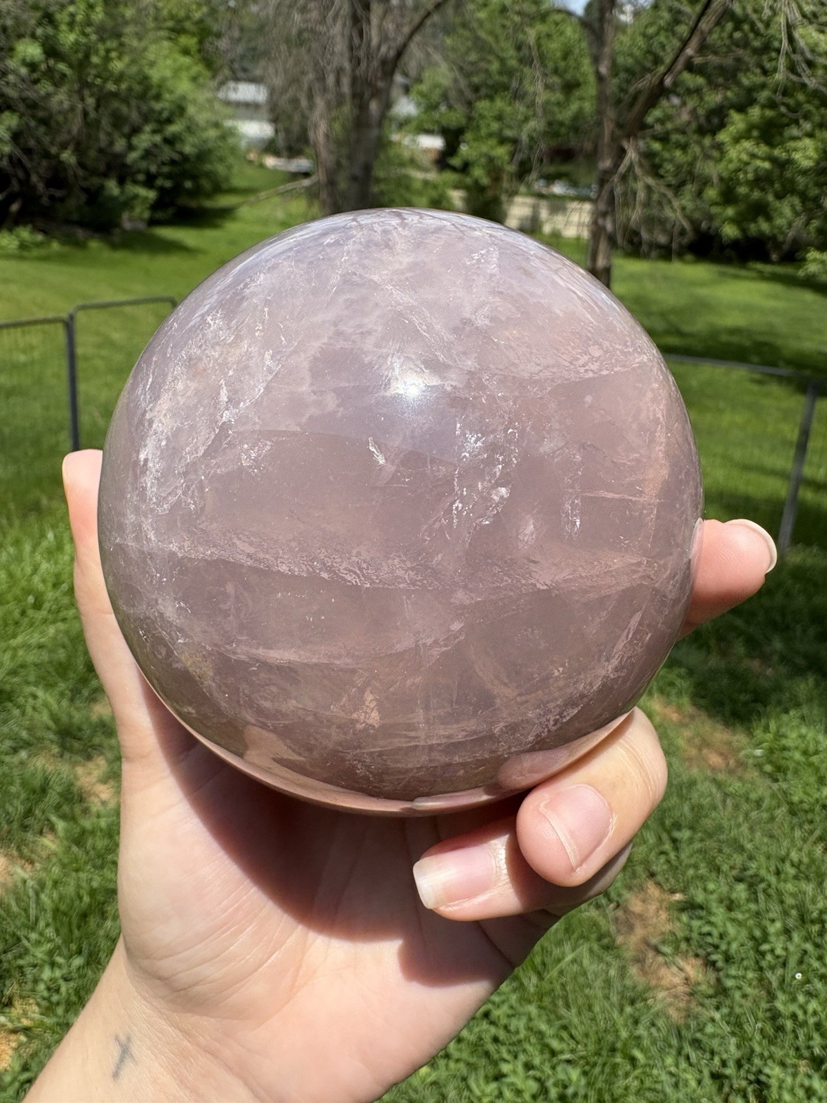 Large Lavender Rose Quartz Sphere
