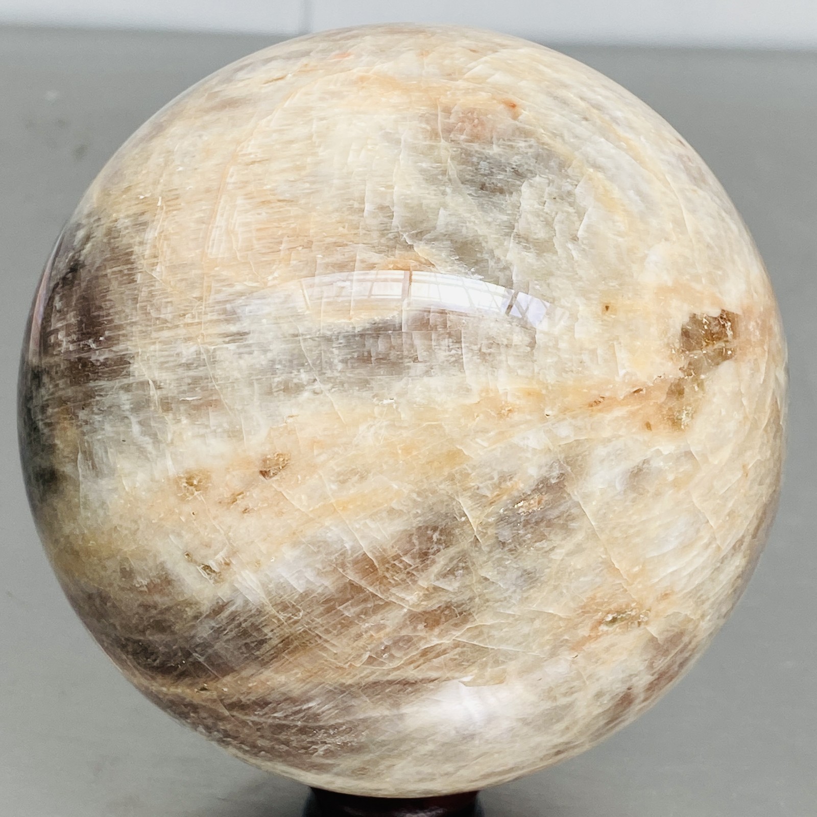 Natural Gray moonstone sphere quartz Crystal ball Healing 2840G (6.26LB)