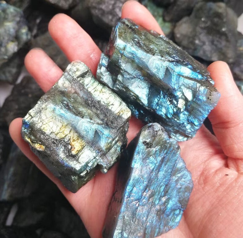 Raw Rough Labradorite Large Chunks Healing Crystal Mineral Rocks Specimens Gifts