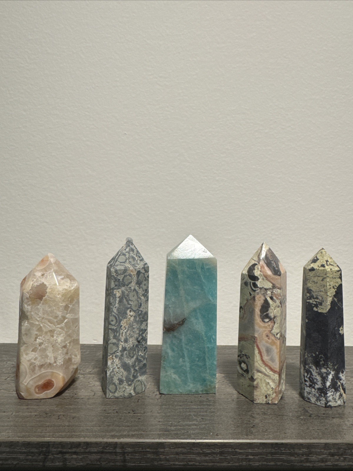 Crystal Tower Set Of 5 Mixed Materials