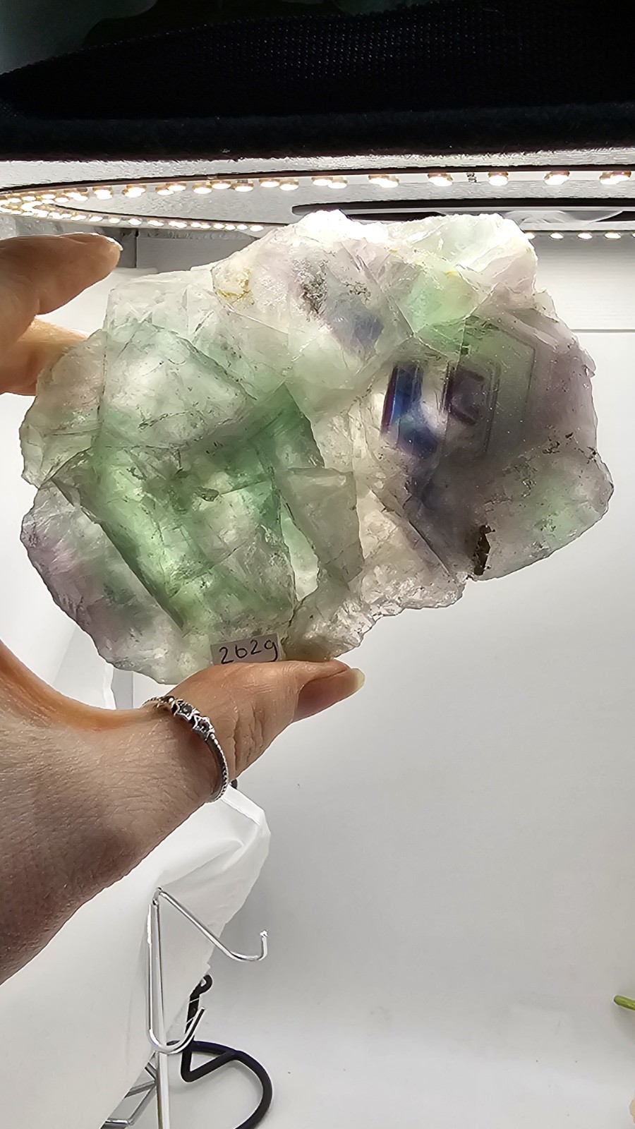✨️SALE✨️ Rainbow Fluorite Crystal Slice Slab Raw Rough 262g 11cm Purple Green