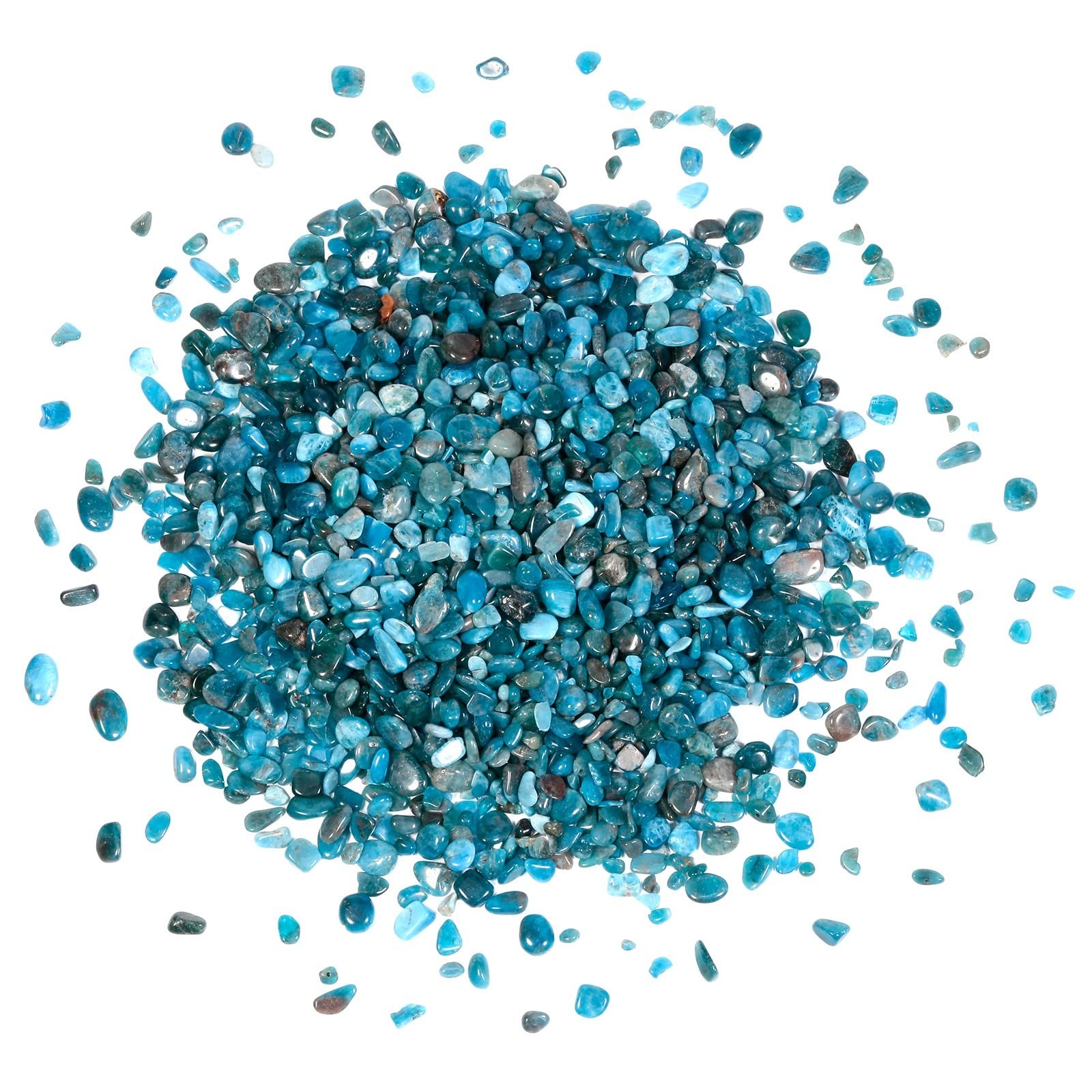 1 Pound Blue Apatite Chip Stones Crushed Crystal, Polished Rocks for Crafts, …
