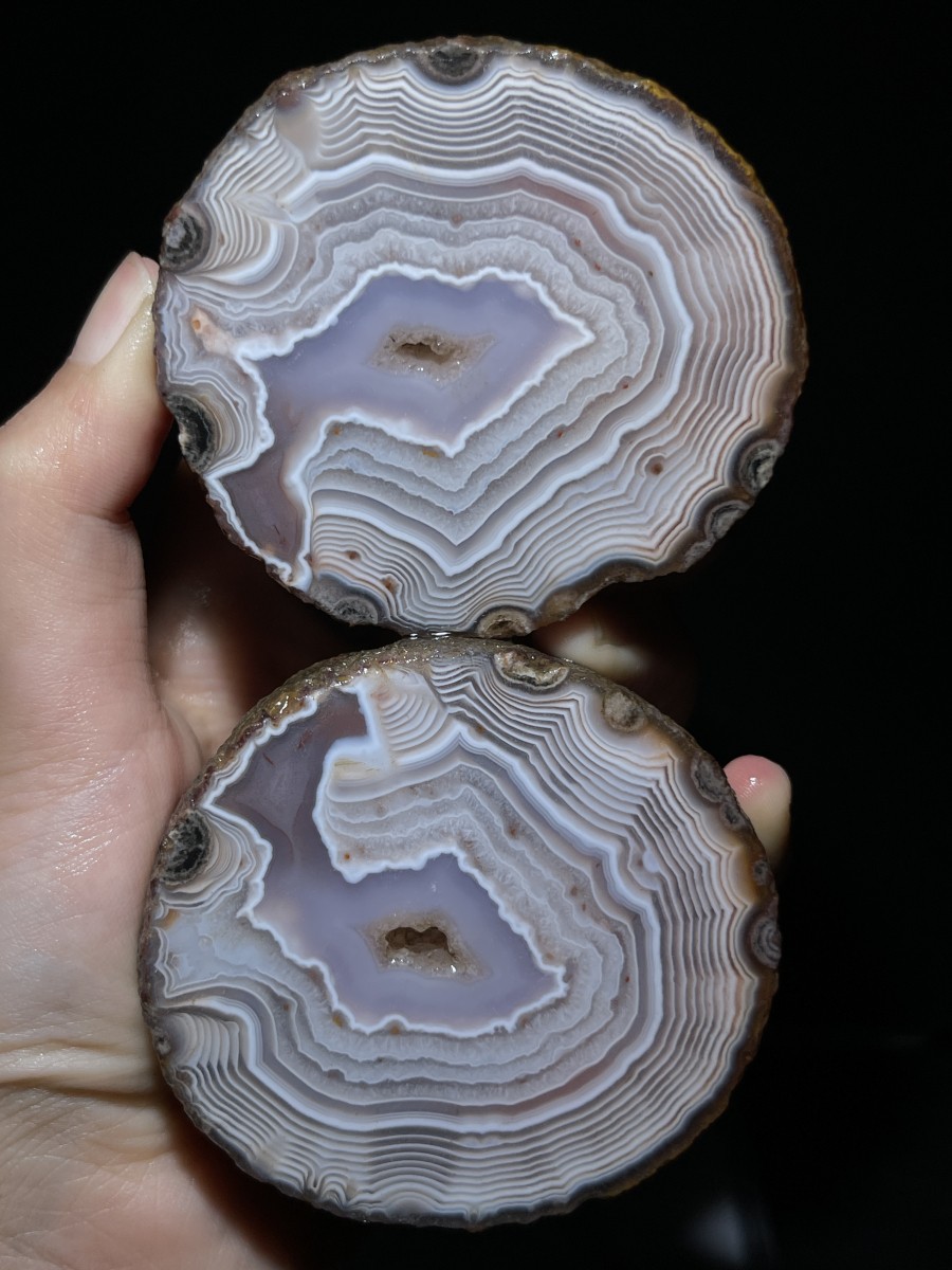 1 Pair pink Rough Unpolished China Agate Nodule Xuanhua crystal 446g 137