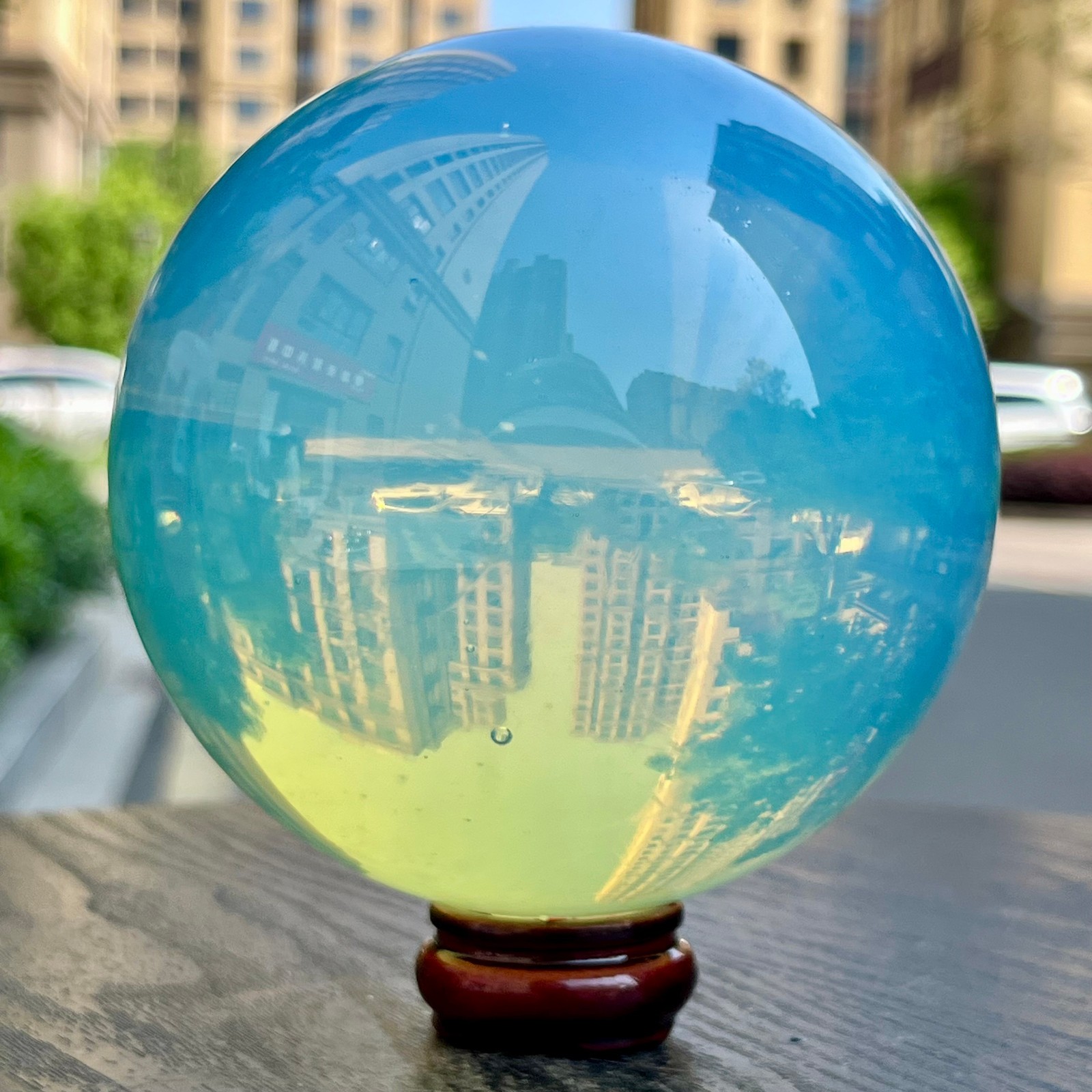 Blue Green Opal Crystal Ball Healing Stone Home Decor 3.2 lb