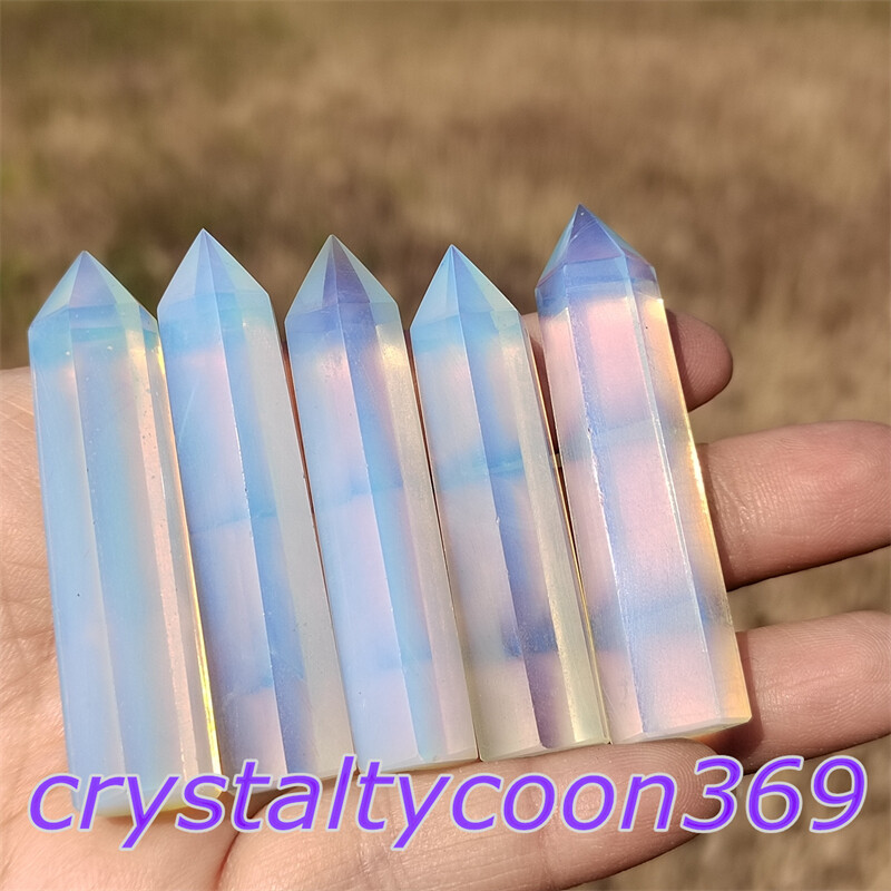 5pcs Opalite Wans Quartz Crystal Obelisk Point Tower Healing 5.5cm