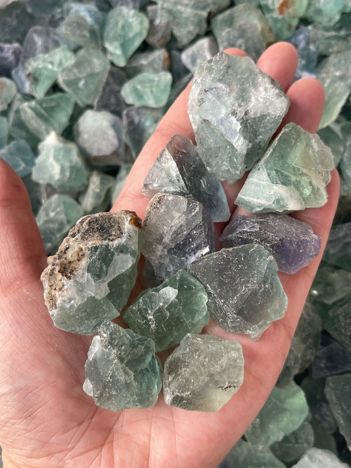 1/2 Lb Rough Large Fluorite Gemstone – Raw Natural Crystals for Cabbing, Wicca