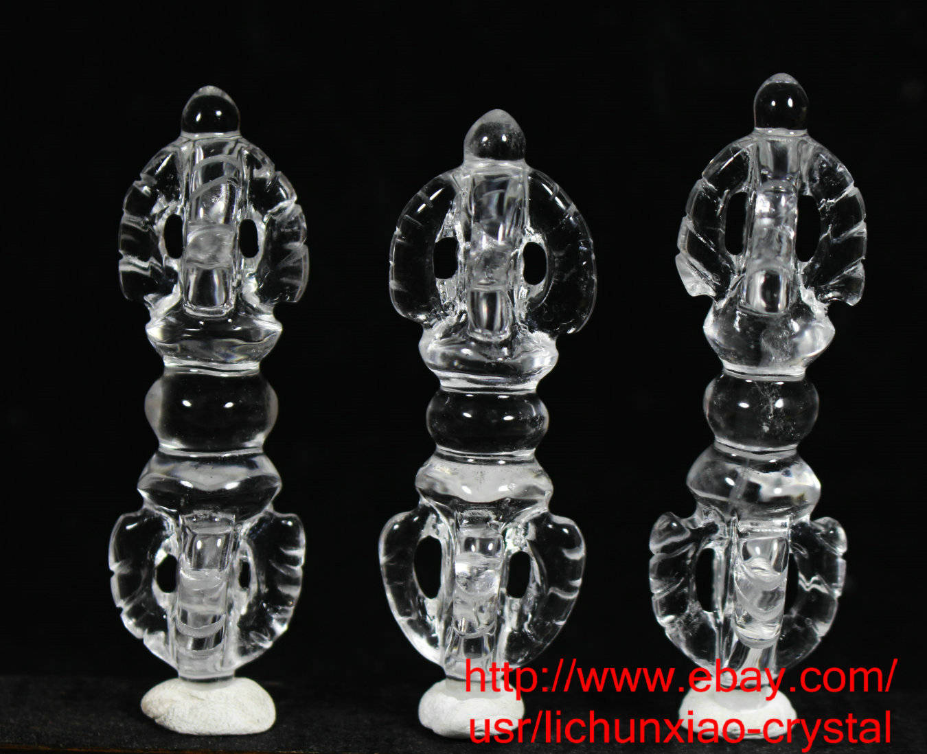 Natural clear Quartz crystal buddhist amulet VAJRA dorje Healing Pendant 1pcs
