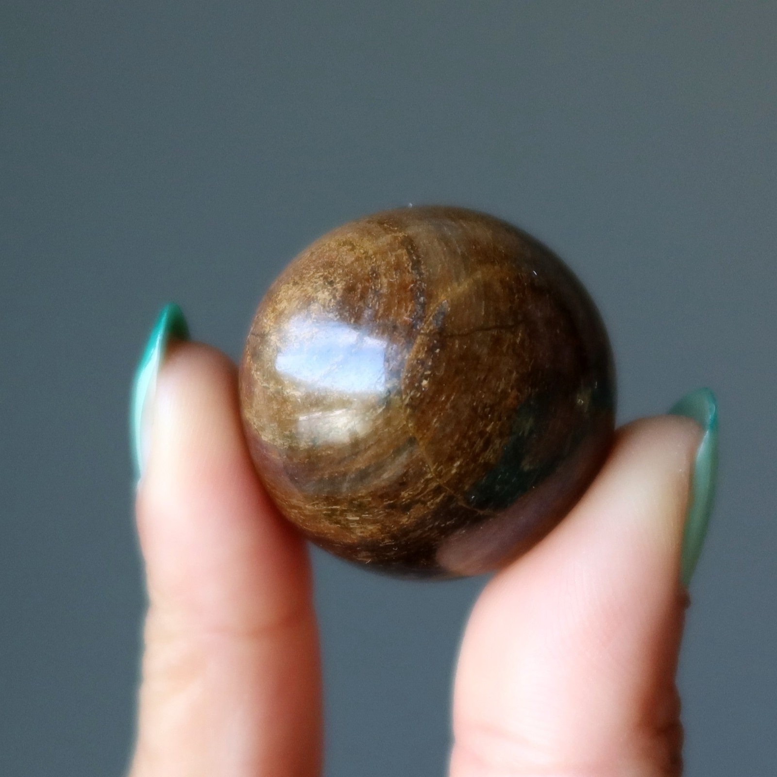 Bronzite Sphere Modern Warrior Winner Crystal Ball Golden Brown Gemstone